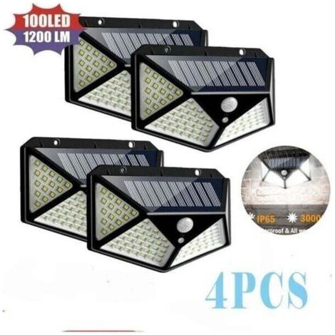 Lampe solaire 100LED IP65 étanche extérieur - 4 Pack