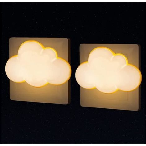 Cloud Night Light - Set of 2 - Energy-saving LED - Light Sensor - Kids' Decor (1/4)