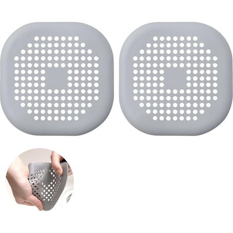 2 x Protections de canalisation en silicone pour cheveux, bain, douche, canalisation, cuisine, salle de bain, buanderie (1/5)