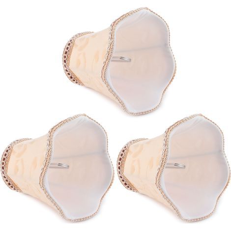 Clip-On E14 Stofflampenschirm, 3-teilig, modern, Lampenschirm für Kronleuchter, ideal für Hotels, KTV, Clubs, Aprikosenfarbe. (1/5)