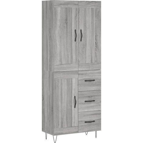 Maison Exclusive - Credenza Grigio Sonoma 69,5x34x180 cm in Legno Multistrato (1/5)