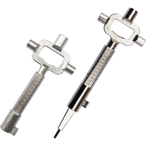 Lot de 2 clés de construction universelles en alliage de zinc, multifonctionnelles Allen, à came serrurier, architecte, pour mesure de l'angle (1/5)