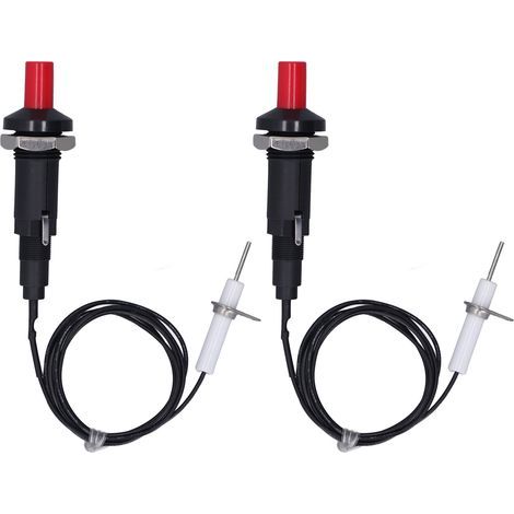 Zweiteiliger Piezozünder, 1 Steckdose, 2 Druckknöpfe mit 1 Meter Zündkabel, Piezozündung für Kamin, Backofen, Heizung, Küche (1/5)