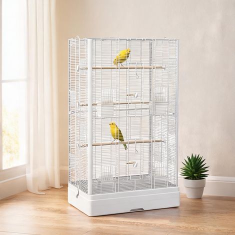 Cage pour oiseaux en aço PP madeira de abeto 61 x 36,5 x 98 cm (1/5)