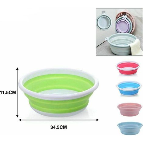 TRADE SHOP - Cesto Bacinella Pieghevole Multiuso Casa Cucina Bagno Plastica Colorata -