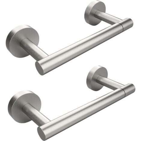 2-Piece Brushed Nickel Toilet Paper Holder, Adjustable Double Pole Swivel Wall Mount in 304 Stainless Steel for Bathroom