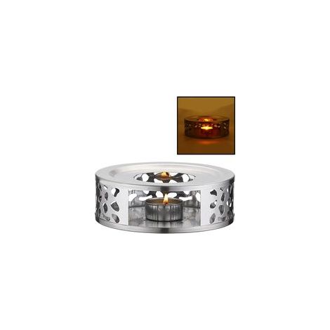 Porte-théière chauffe-plat, base chauffante en acier inoxydable, argenté (1/5)