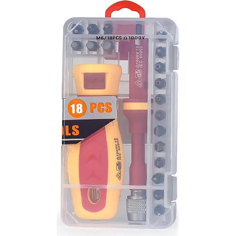 18-in-1 isoliertes Schraubendreher-Set, professionelles Elektriker-Schraubendreher-Werkzeug, Isolier-Bits
