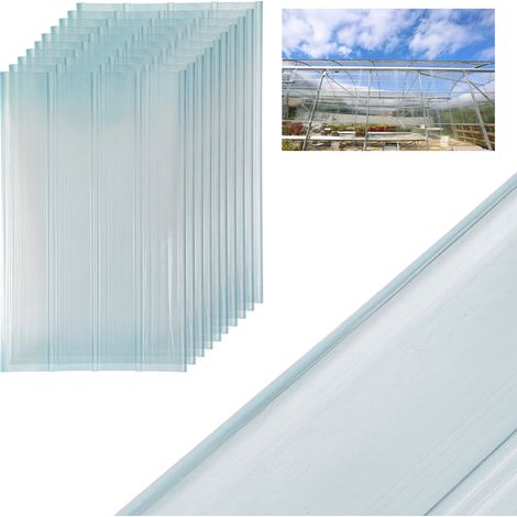 Randaco Plaque de couverture, ondulé,transparent,Polyester renforcé de fibre de verre, l.90 x L.1.60 cm, Ep.2 mm,10pcs (1/5)