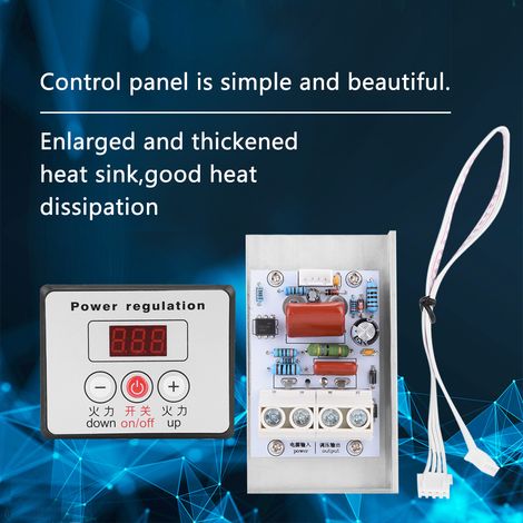 Régulateur de tension numérique SCR 10 000 W avec variateur de vitesse et thermostat 220 V CA (1/5)
