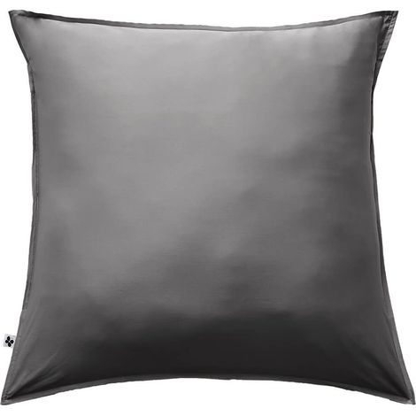 DALIA - Taie d'Oreiller 63x63cm 100 % Viscose de Bambou Granit (1/3)