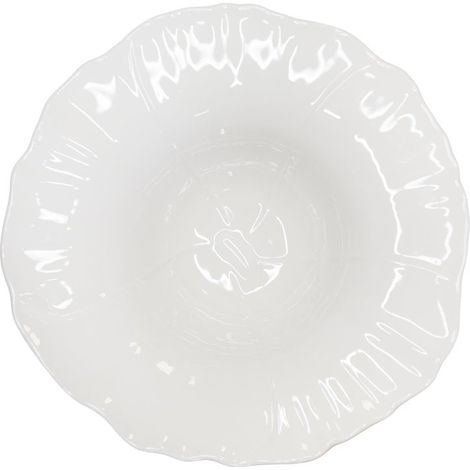 Assiette Creuse en Porcelaine Blanche en Forme de Fleur pour Service de Table - 24,5 cm - PANGIVO (1/4)