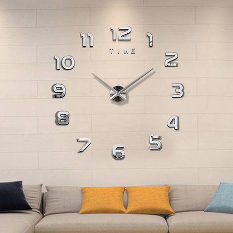 Grande horloge murale 3D, horloge créative à faire soi-même, décoration intérieure digne d'Instagram, horloge murale simple et tendance (1/5)