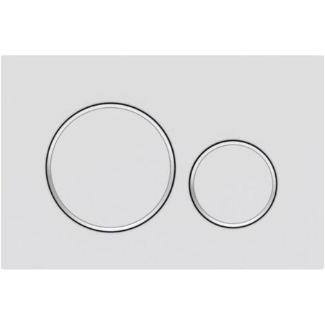Pour plaque d'actionnement Geberit Sigma20 pour double chasse d'eau : laqué blanc mat, revêtement effet perle, chrome brillant (115.882.JT.1) (1/4)
