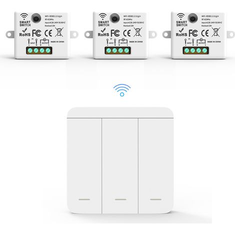Interrupteur sans fil, interrupteur tridirectionnel sans fil 433,92 MHz, contrôleur AC85-265 V, interrupteur radio pour lampes