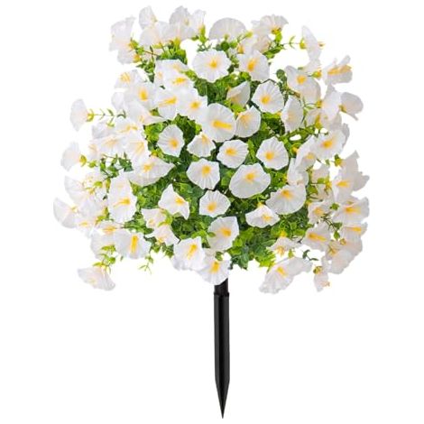 Bola de boj artificial: flores artificiales de seda resistentes a los rayos UV con estaca para el suelo – soportes artificiales de color púrpura para jardín, ideales para la decoración de porches, ter (1/5)