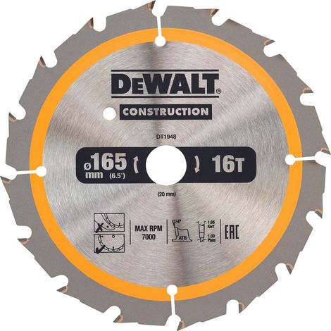 DeWalt Kreissägeblatt Akku 165/20 mm 16WZ (1/3)