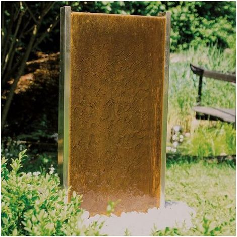 KÖHKO® Mur d'eau "Bolivieren" avec éclairage LED, hauteur 79 cm, fontaine d'intérieur 31002, acier Corten et acier inoxydable
