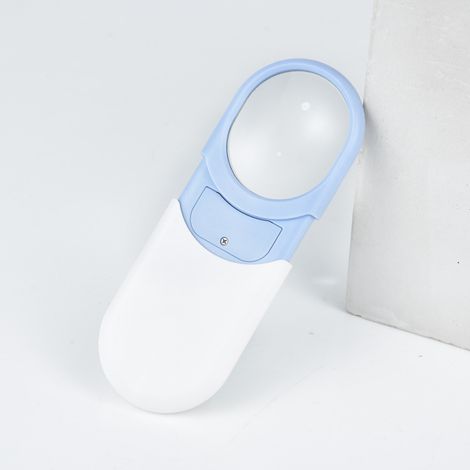Tragbare, ausziehbare Lupe mit integrierter Beleuchtung, Cartoon-Design, ideal für Kinder und Senioren, perfekt zum Lesen und Reparieren von Uhren – blau