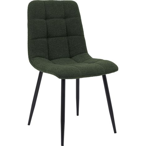 Chaise de Salle à Manger Antibes Tissu Teddy Vert (1/5)