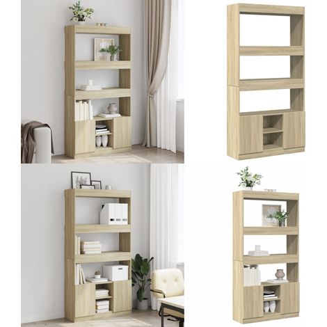 vidaXL Highboard Sonoma-Eiche 92x33x180 cm Holzwerkstoff (1/5)