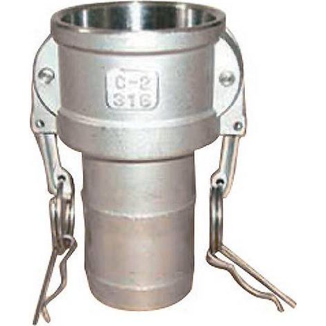 Raccord Camlock femelle - embout cannelé en inox - Type C Ø A: 4'' Ø B: 100mm (1/2)