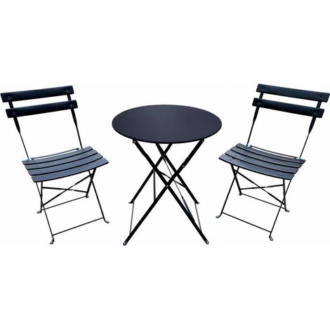 CONJUNTO BISTRO GIOTTO NEGRO SAT FS460