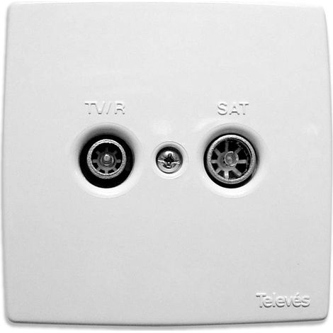 Cache Prise Double Televes Finition Esthétique Pour Prises Tv/sat Doubles - Televes (1/3)