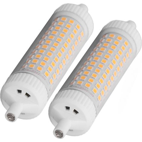Lot de 2 ampoules LED R7S 118 mm, dimmables, 15 W, 154 LED, projecteur double culot pour éclairage nocturne domestique et publicitaire, 220 V, lumière chaude (1/5)
