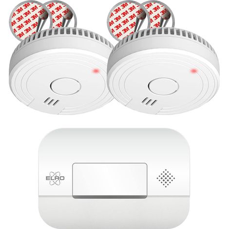 Elro FF1840 Set di protezione Antincendio - Rivelatore di Fumo con attacco magnetico - 5 anni di batteria e Rivelatore di Monossido di Carbonio - 10 anni di sensore