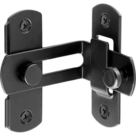 Serrure de porte à 90° en acier inoxydable noir – Loquet de sécurité pour portes et fenêtres, usage extérieur jardin (1/5)