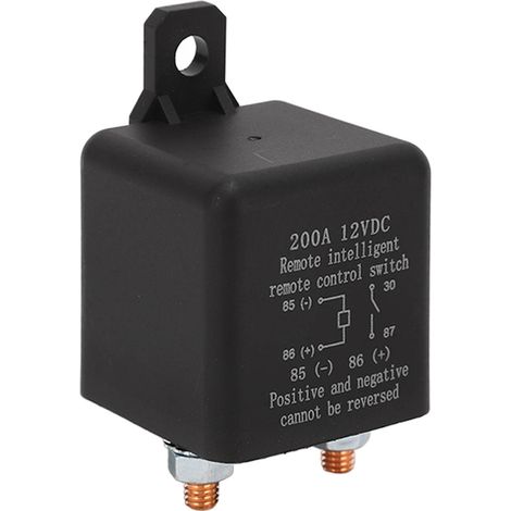 Relais 12V 200A interrupteur sans fil double télécommande pour batterie auto, commande à distance avec batterie intégrée, modèle 200A 12V, 1 télécommande + 1 cosse batterie inclus. (1/5)