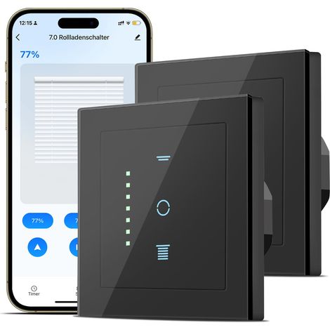 Interrupteur de volet roulant WiFi, Minuteur intelligent pour volets roulants/stores/auvents, interrupteur pour stores compatible avec Echo/Google Assistant, 2 (1/5)