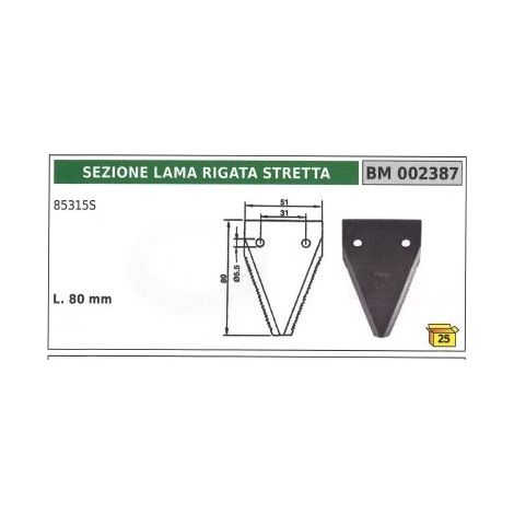 Sezione lama rigata stretta per motofalciatrice 85315 SF