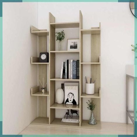 Bibliothèque - 808903 - Chêne Sonoma - 86 x 25,5 x 140 cm - Bois d'ingénierie (1/5)