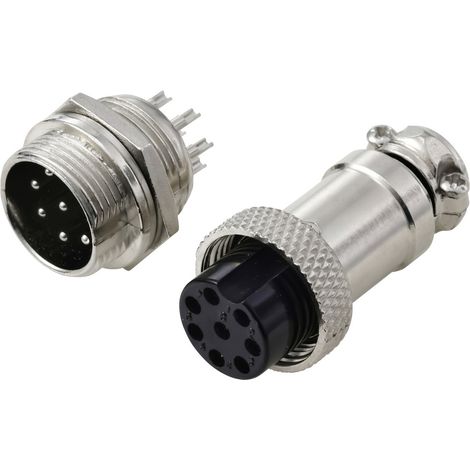 TRU COMPONENTS TC-13895656 Connecteur rond mâle, Contact femelle Nombre total de pôles: 8 Série (con