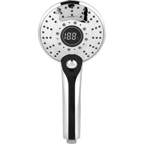 Pommeau de douche à main avec affichage numérique, lumière LED à contrôle de température 3 couleurs, 3 modes de pulvérisation (1/5)