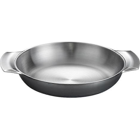 Casserole en acier inoxydable à double poignée, poêle multifonction à paella de style coréen, casserole de cuisine-26X20X4CM-Silver (1/3)