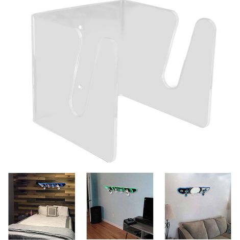 0026 Transparente Acryl-Wandhalterung für elektrische Skateboards und Longboards (1/5)