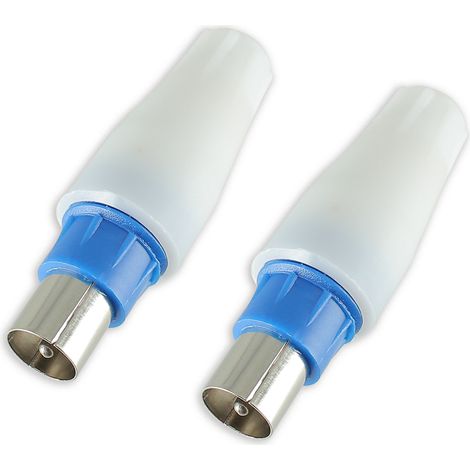 2 Fiches coaxiales TV normalisées 9,52 mm - 1 Mâle + 1 Mâle (1/4)