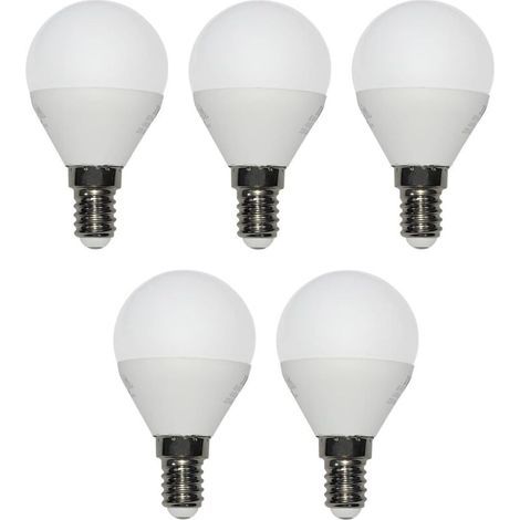 Pack of 5 Energy-Saving E14 LED Bulbs - 5 x 3W - 250 lm - Warm White 3000K (1/5)