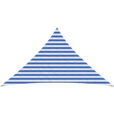 Voile d'ombrage bleue et blanche, 2,5 x 2,5 x 3,5 mètres, PEHD (1/5)