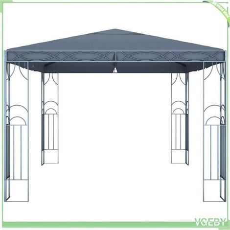 Tonnelle - FAFEICY - 48049 - 400 x 300 cm - Anthracite - Toit anti-UV (1/4)