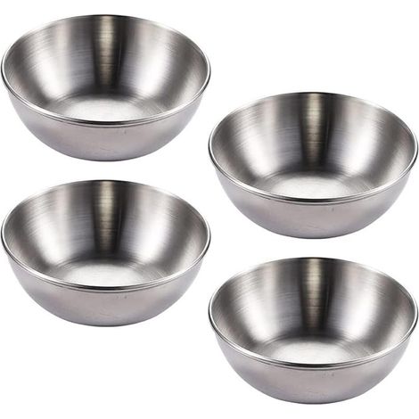 Lot de 4 bols à sauce en acier inoxydable, mini bols à sauce, petits bols de service, bols à collation, utilisés comme bols à sauce (1/5)