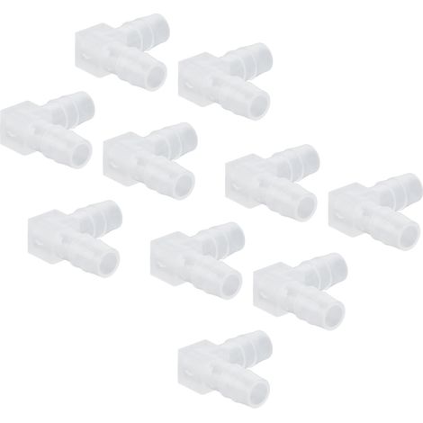 90°-Winkelstück mit Steckverbindung, 8 mm, 10 Stück aus Kunststoff, gleichförmiger L-förmiger Adapter für Aquarien, Schlauchanschluss mit Widerhaken. (1/5)
