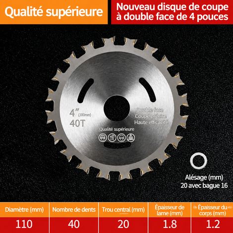 Lame de Scie Circulaire Bois 4 pouces 40 dents double tête, modèle anti-clou, lot de 3 pièces, 1 kg – Livraison gratuite
