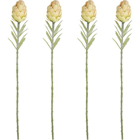 Künstliche Artischocken [4 pro Portion Champagner] Künstliche Artischocken für Wohnzimmer-/Eingangsbereich-Dekoration, künstliche Pflanze, Blumenarrangement, Kunstblume (1/2)