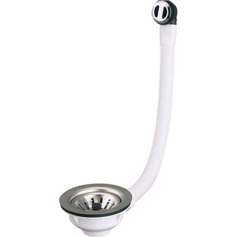 bonde évier - avec trop plein - 1 cuve - diamètre 90 mm - a panier - altech 7043840 (1/2)