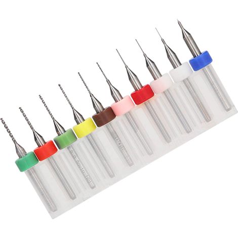 Set mit 10 Mikro-Wolframstahlbohrern, 1/8 Zoll Schaft, hohe Härte, Verschleißfestigkeit, Durchmesser 0,1-1 mm, präzises Bohren. (1/5)