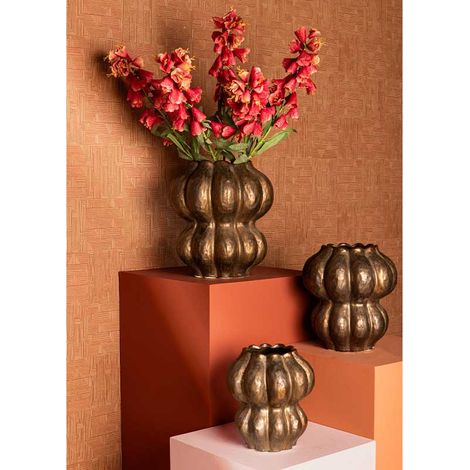 Vase rond bronze en céramique 27cm (1/3)